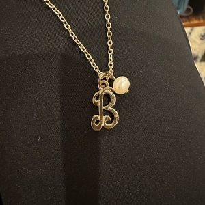 “B” necklace with a pearl
